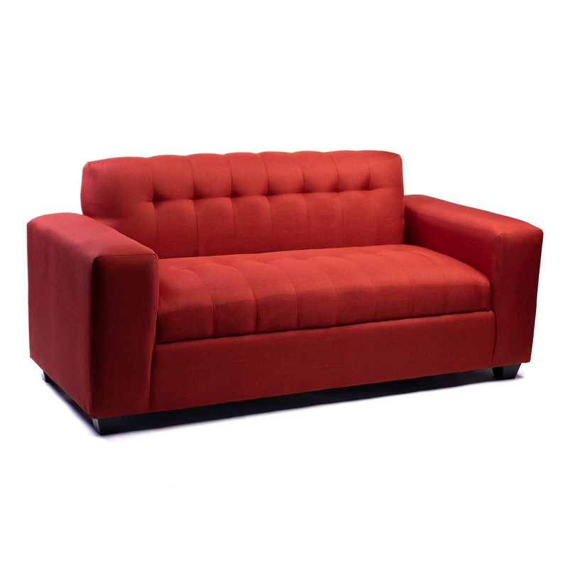 MUEBLES NEW - SOFA TRES CUERPOS ROJO LINO