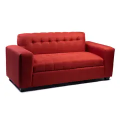 MUEBLES NEW - SOFA TRES CUERPOS ROJO LINO