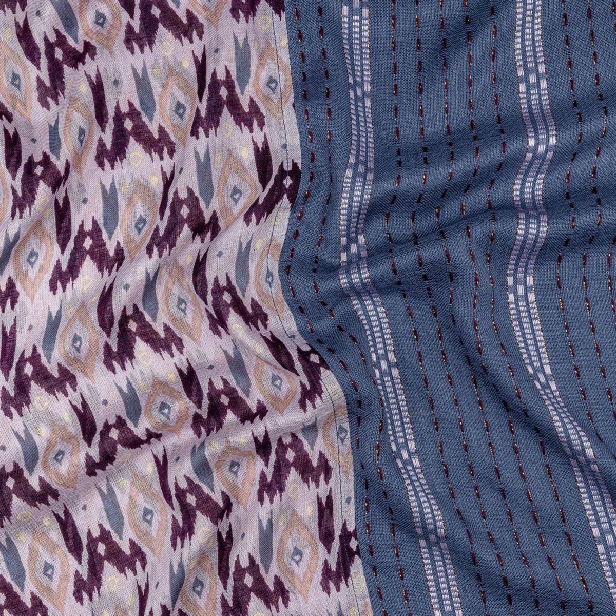 LOUNGE - Bufanda Mujer Infinito Manchas Étnicas Azul
