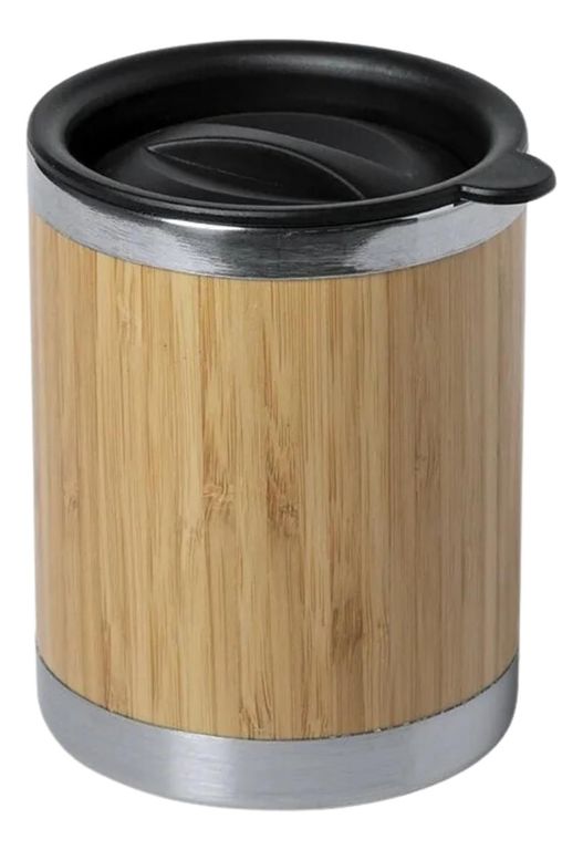 Vaso MUG Tapa Acero Bambu Lubon 300 ML
