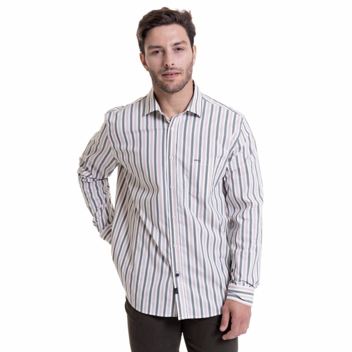 MCGREGOR - Camisa Rayas Comfort Fit Verde claro MCGREGOR