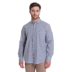 MCGREGOR - Camisa Cuadrillé Regular Fit Azul Marino