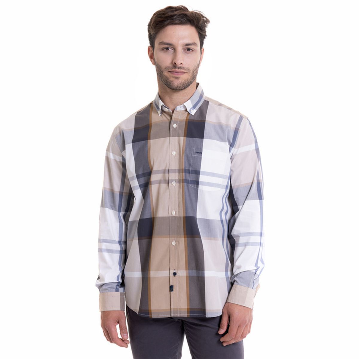 MCGREGOR - Camisa Escocesa Regular Fit Beige MCGREGOR