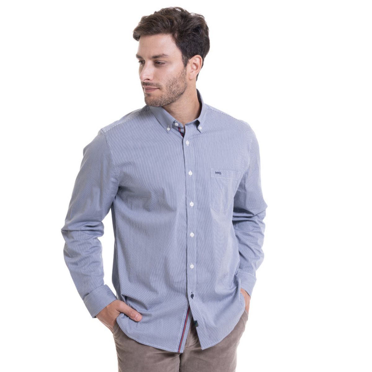 MCGREGOR - Camisa Dobby Comfort Fit Azul MCGREGOR