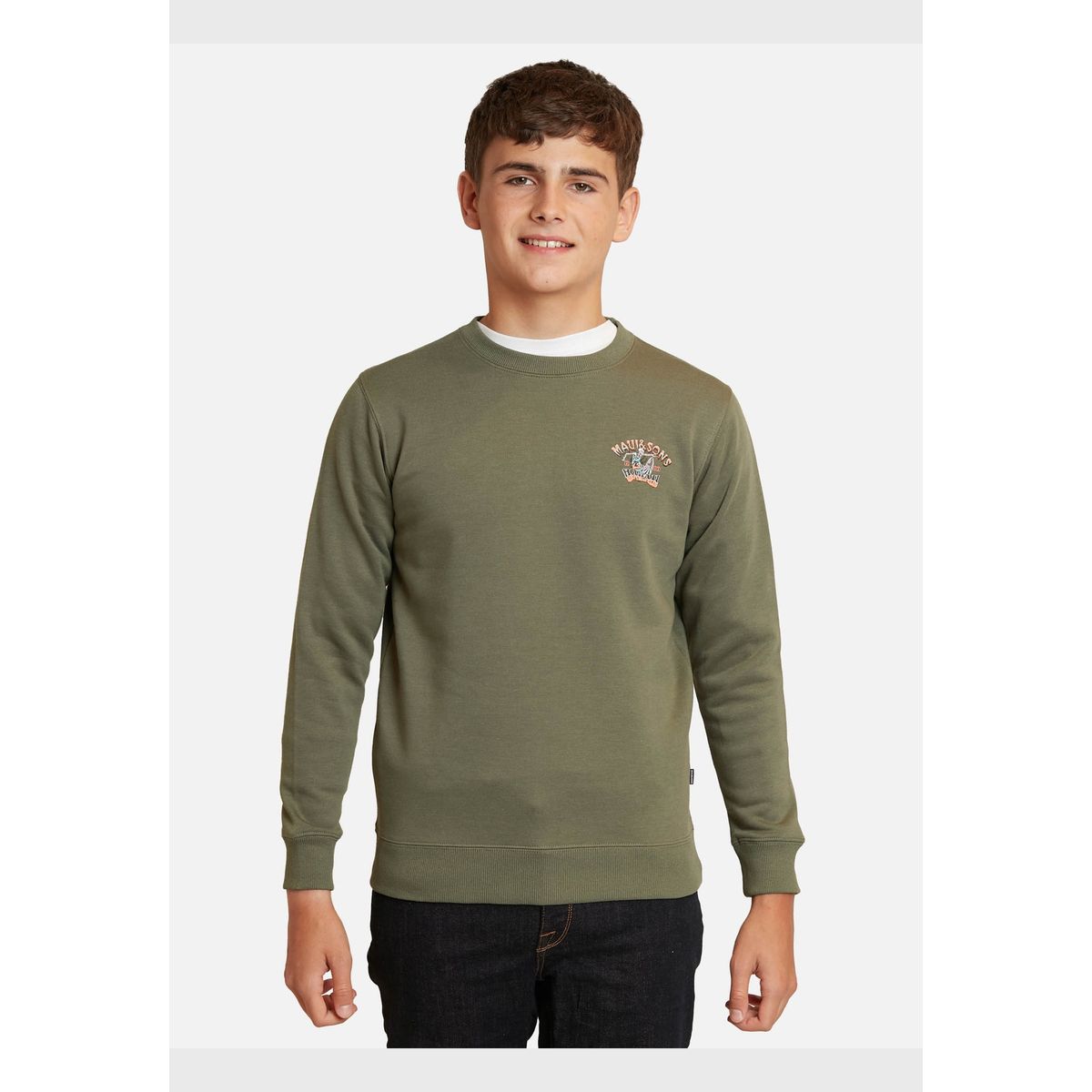 MAUI AND SONS - Poleron Skull Surfing On The Waves Cr Verde Infantil Maui And Sons