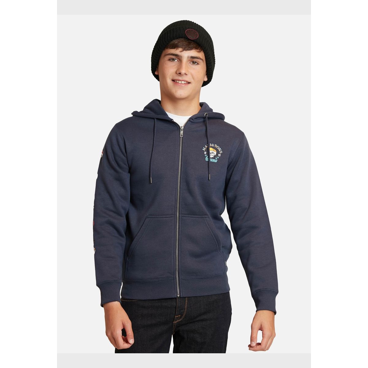 MAUI AND SONS - Poleron Pull Over Maui Surfer Azul Marino Infantil Maui And Sons