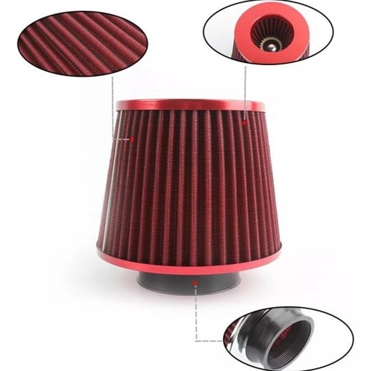GENERICO - Filtro De Aire Conico Para Autos Alto Flujo Universal 76mm