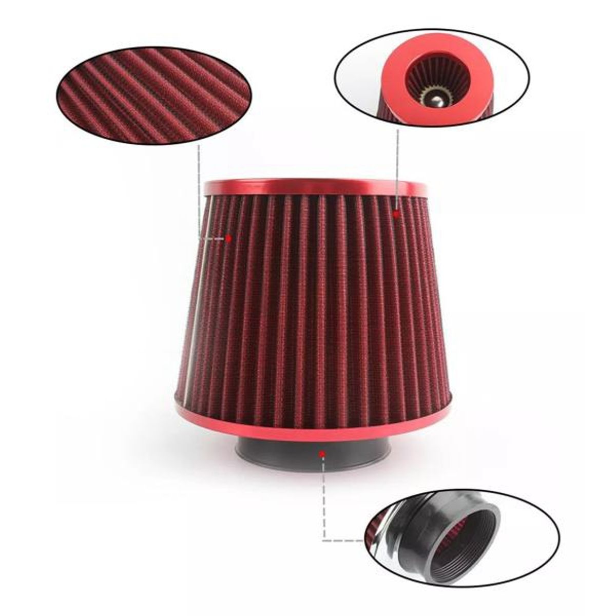 GENERICO - Filtro De Aire Conico Para Autos Alto Flujo Universal 76mm