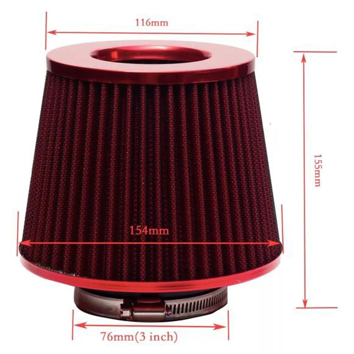 GENERICO - Filtro De Aire Conico Para Autos Alto Flujo Universal 76mm