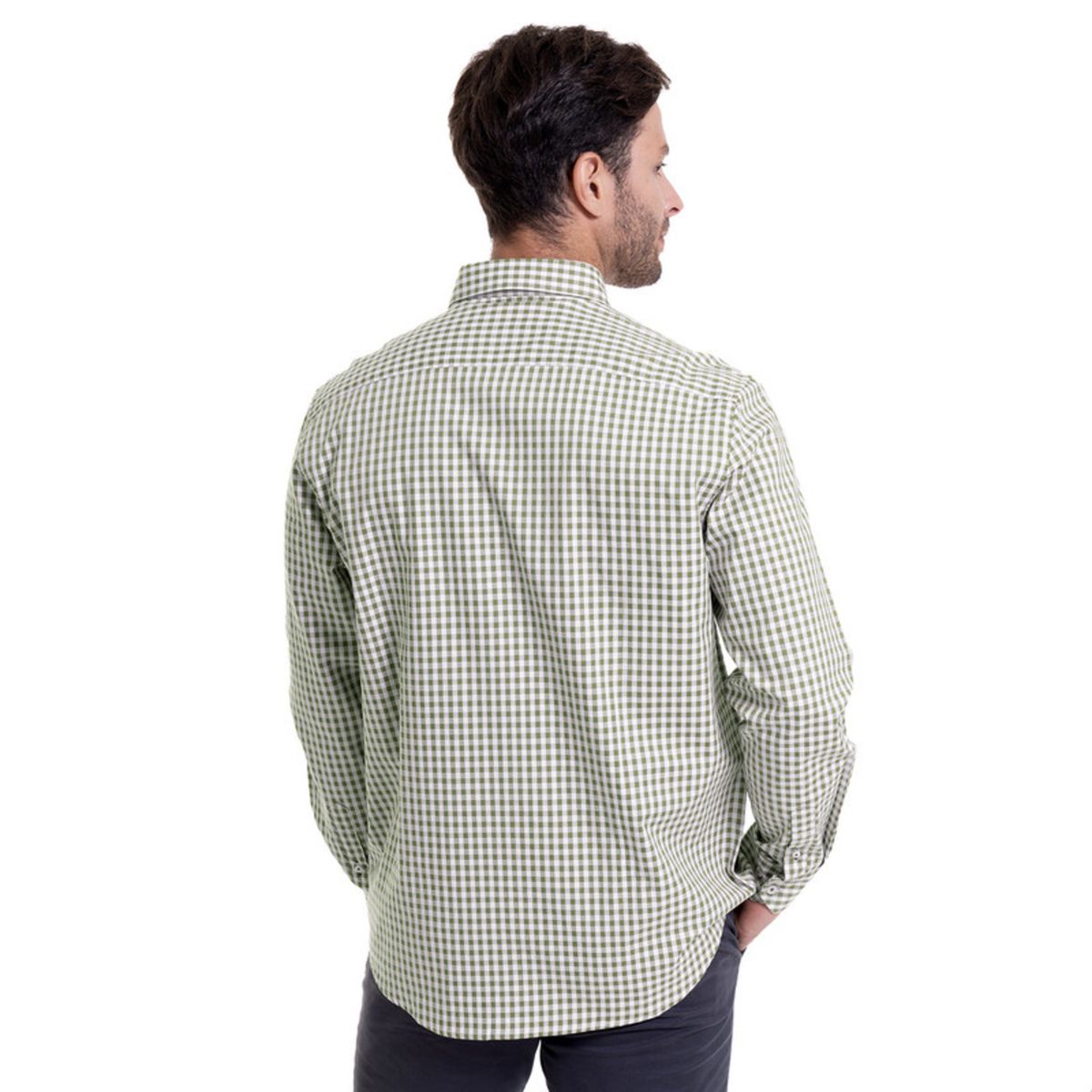 MCGREGOR - Camisa Cuadrillé Regular Fit Oliva Claro MCGREGOR