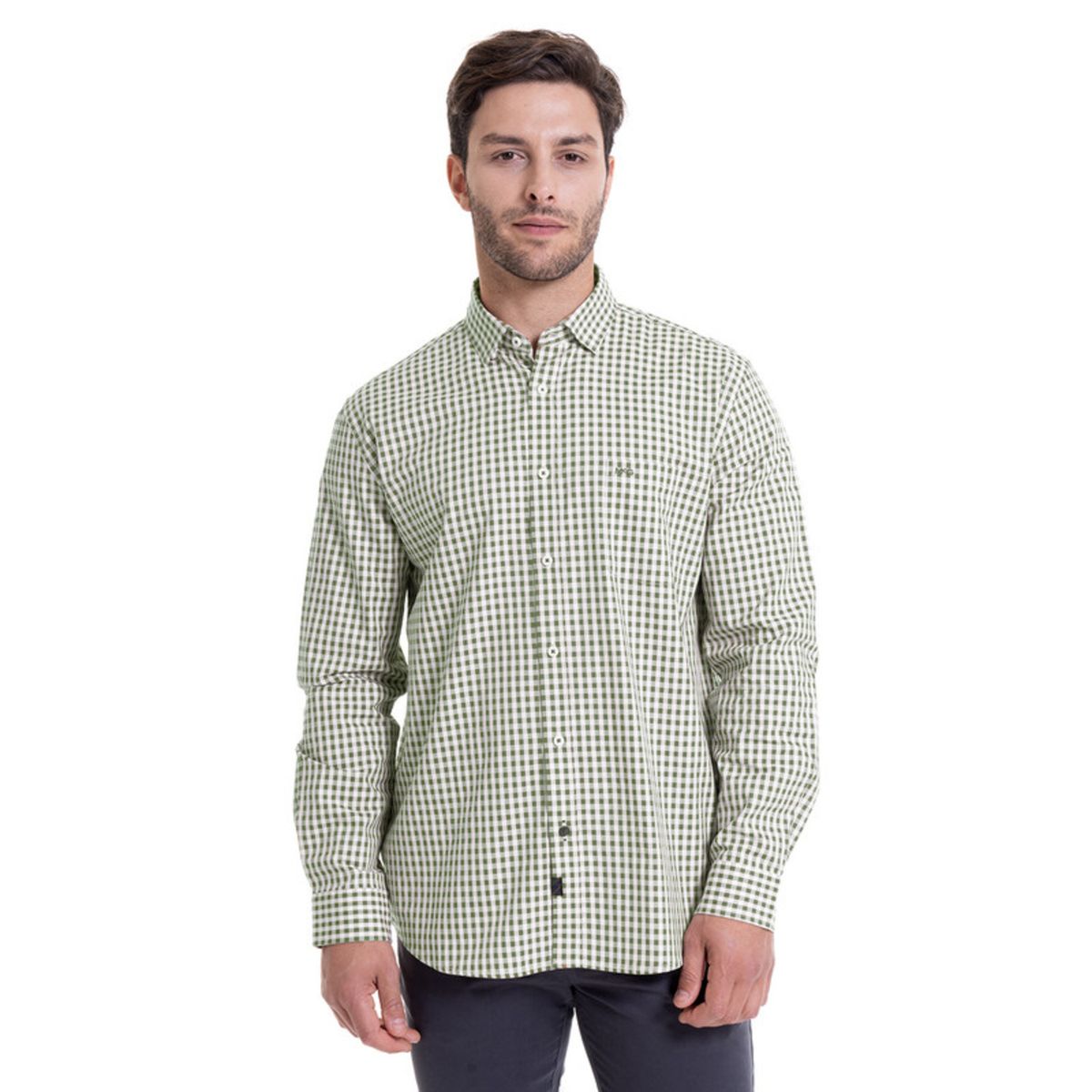 MCGREGOR - Camisa Cuadrillé Regular Fit Oliva Claro MCGREGOR