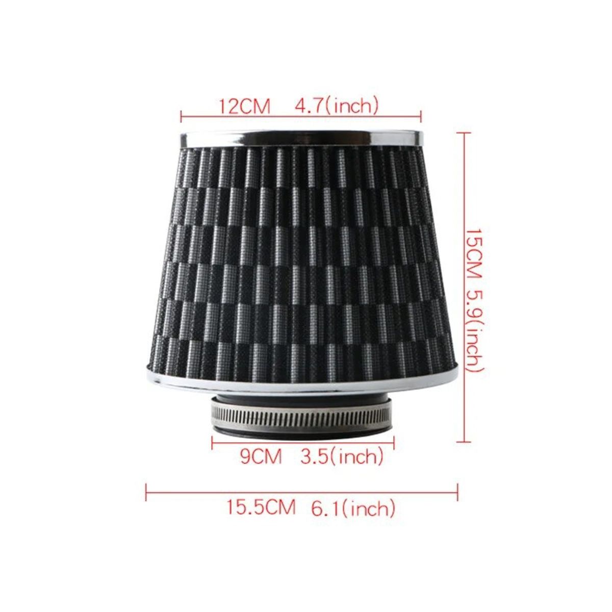 GENERICO - Filtro De Aire Conico Para Autos Alto Flujo Universal 76mm