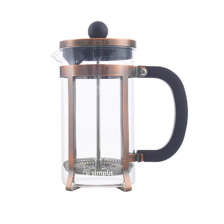 SIMPLIT Cafetera Prensa Francesa Vidrio Cobre 600 ml