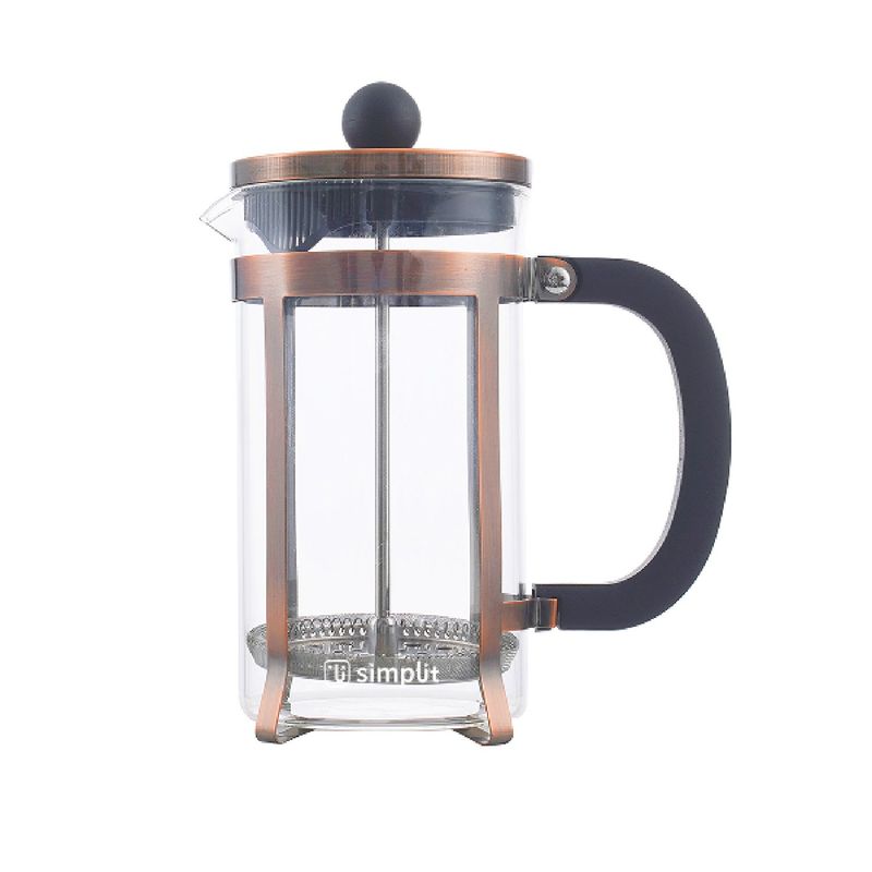 SIMPLIT - Cafetera Prensa Francesa Vidrio Cobre 600 ml Simplit