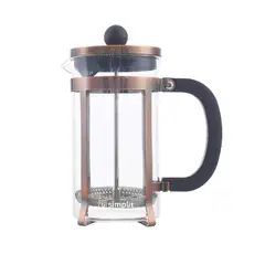 SIMPLIT - Cafetera Prensa Francesa Vidrio Cobre 600 ml