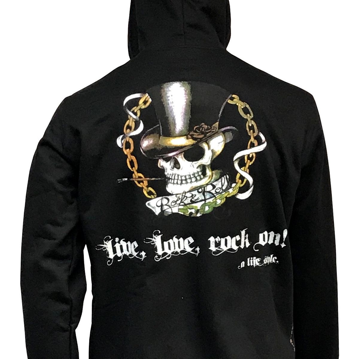LIVE LOVE ROCK ON - Poleron Mujer Calavera Somb