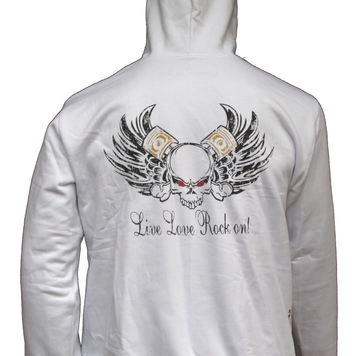 LIVE LOVE ROCK ON - Poleron Hombre Calavera Moto