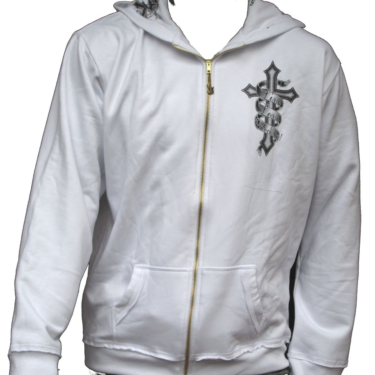 LIVE LOVE ROCK ON - Poleron Hombre Calavera Moto