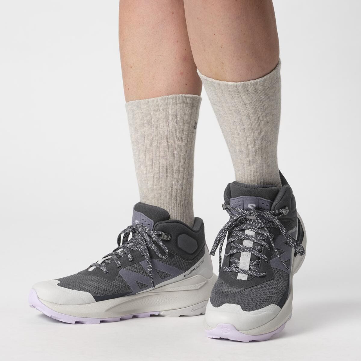 SALOMON - Zapatilla Mujer Elixir Activ Mid Gore-Tex W Gris Salomon