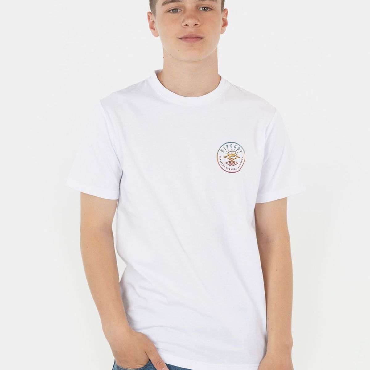 RIP CURL - Polera Made For The Search Tee Blanco Infantil Rip Curl