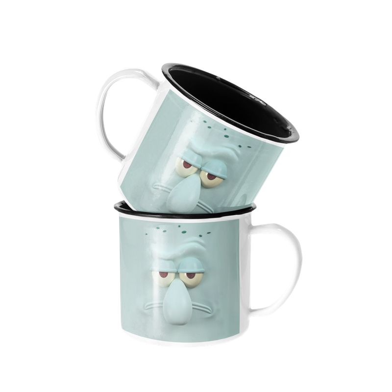 SM - Taza Enlozada Lechera Calamardo Bob Esponja Animado SM