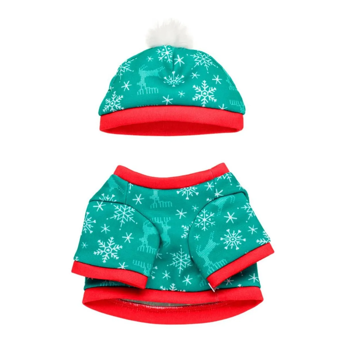 BUILD A BEAR - Sweater Build a Bear navideño verde con gorro