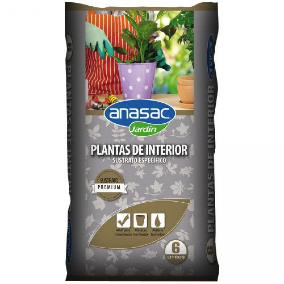 ANASAC - TIERRA SUSTRATO PARA PLANTAS DE INTERIOR 6LT ANASAC-MIMBRAL