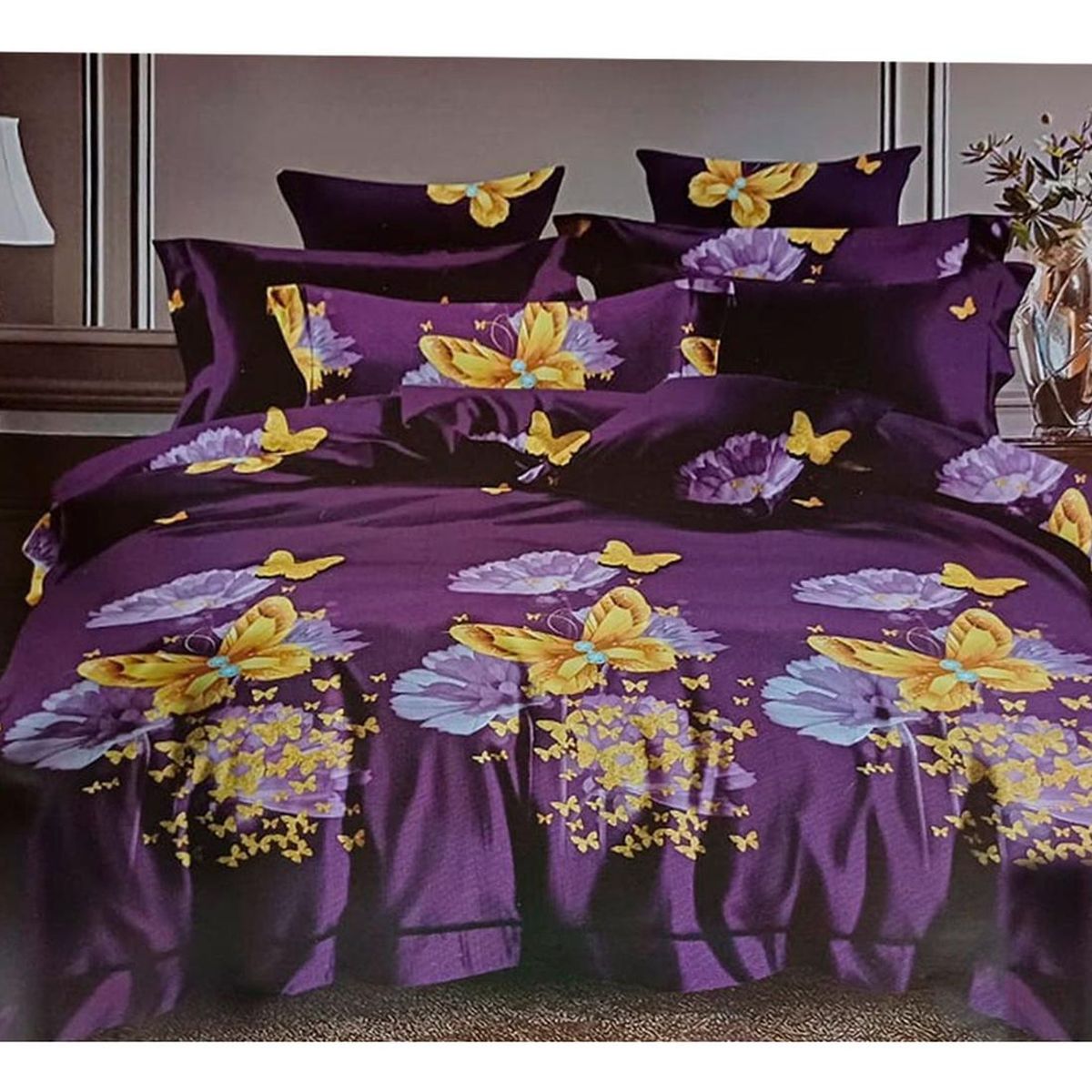 GENERICO - Sabanas 144 Hilos  Diseños - Violeta - 1,5 plazas