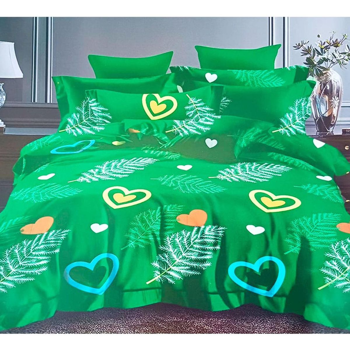 GENERICO - Sabanas 144 Hilos  Diseños - Verde - 1,5 plazas