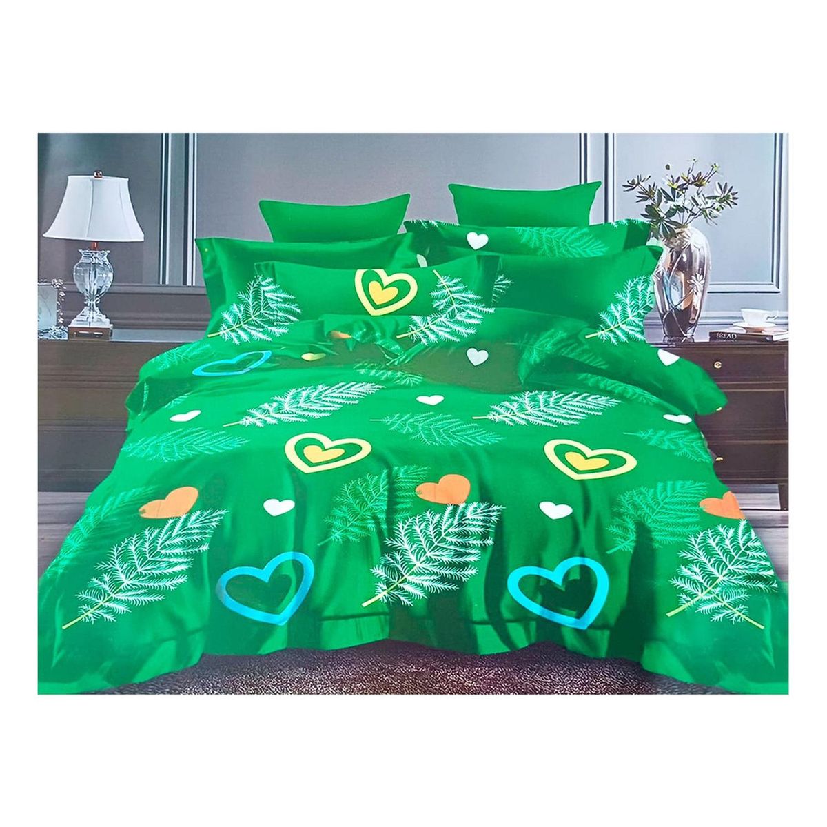 GENERICO - Sabanas 144 Hilos  Diseños - Verde - 1,5 plazas