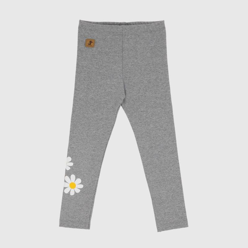 COYOTE KIDS - Calza gris flores margaritas algodón peruano - Gris
