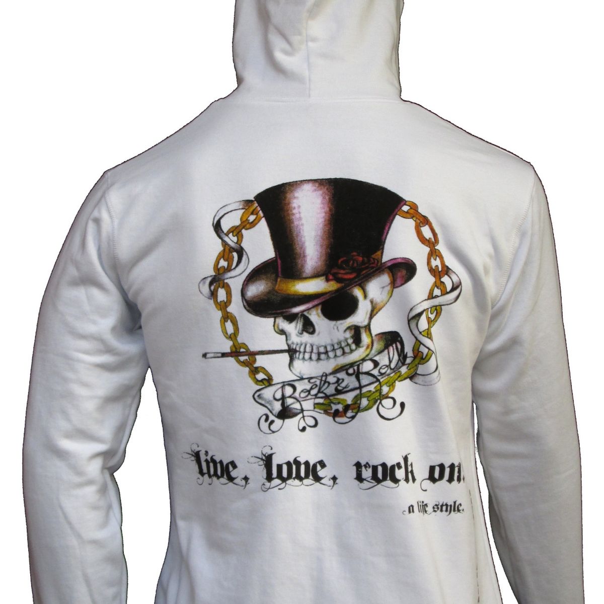 LIVE LOVE ROCK ON - Poleron Mujer Calavera Somb