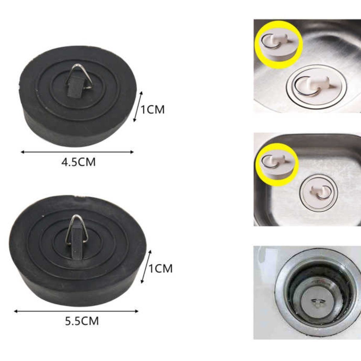 OEM - Set De 04 Tapón Fregadero Ducha De Goma