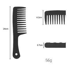 GENERICO - Peine Desenredante Grande Cabello Largo Rizado Cola Ancha Mango Negro