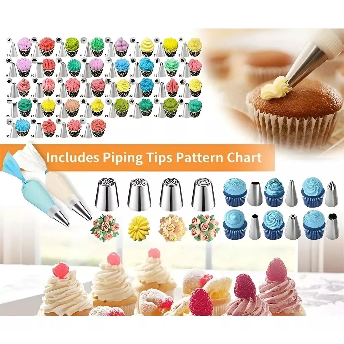 GENERICO - Set De Pasteleria Kit Decoración Para Reposteria 236pcs