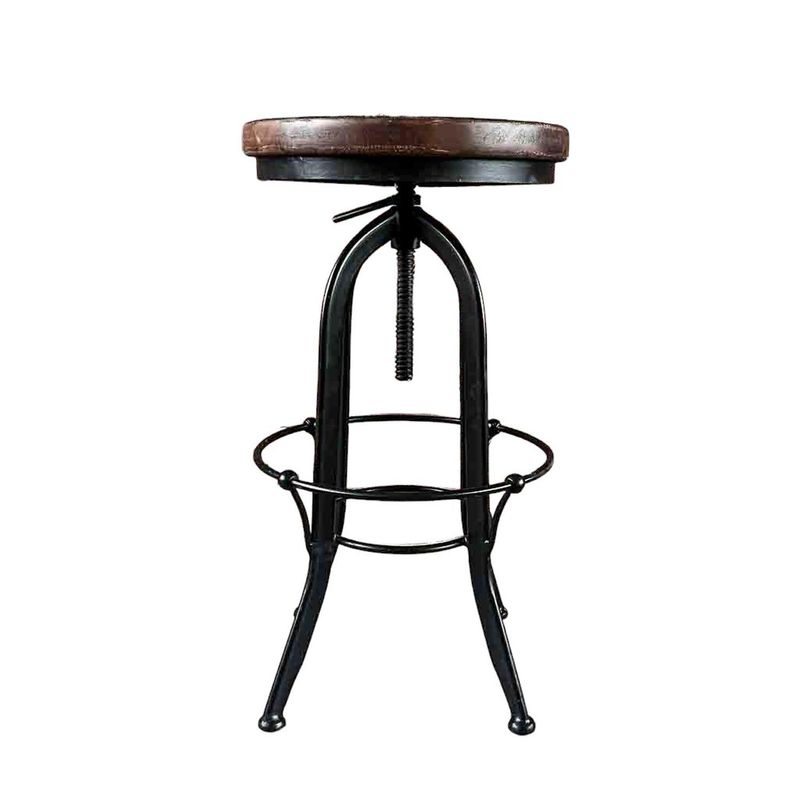 MUEBLES EL HERRERO - Taburete giratorio madera acacia color nogal