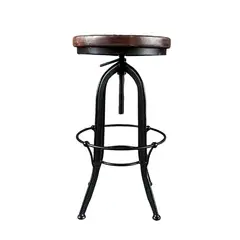 MUEBLES EL HERRERO - Taburete giratorio madera acacia color nogal
