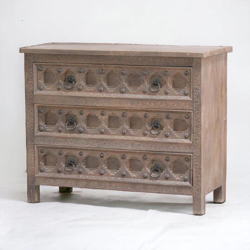 MUEBLES EL HERRERO - Cómoda Acapulco 3 cajones 108x45x86 cms