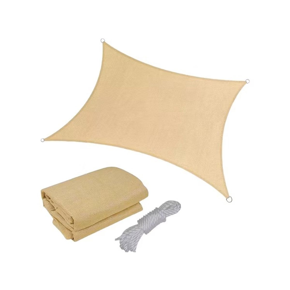 GENERICO - Toldos vela Rectangular 6x4 Ideal para la protección UV