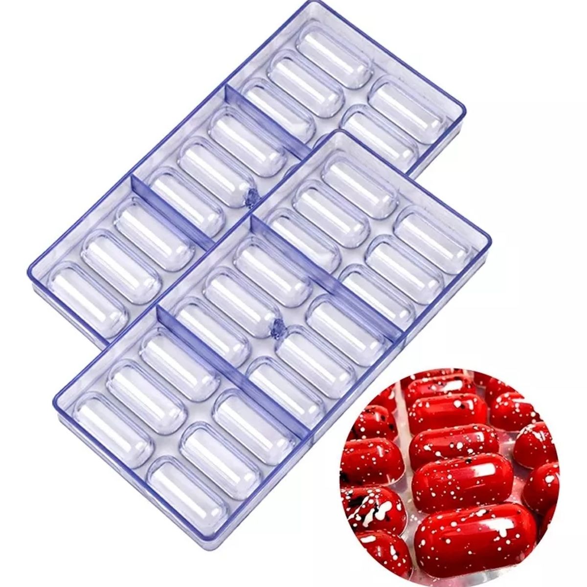 GENERICO - Pack 2 Moldes Chocolate Capsula Moldes De Chocolate Capsulas