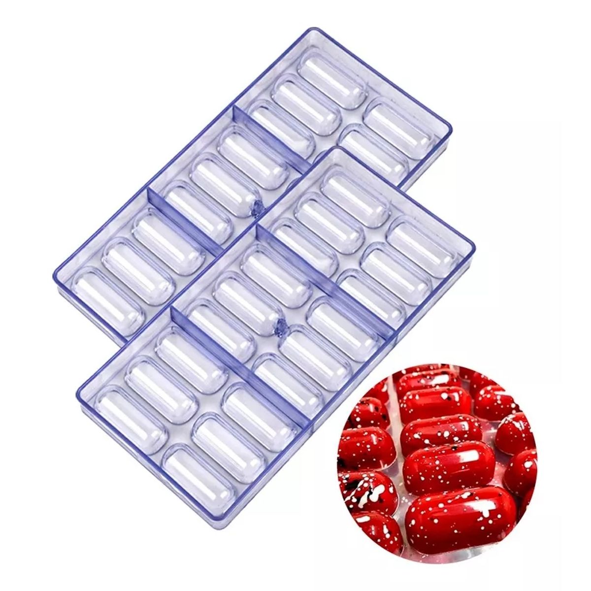 GENERICO - Pack 2 Moldes Chocolate Capsula Moldes De Chocolate Capsulas