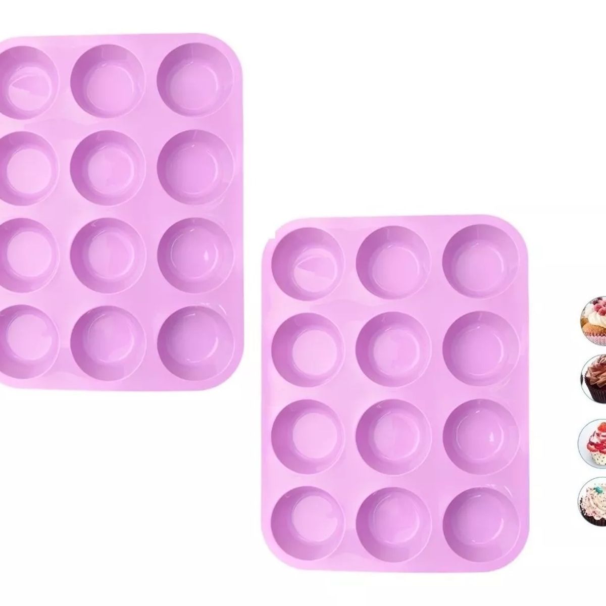 GENERICO - Pack X2 Molde Cupcakes Molde 12 Magdalena Molde Muffin 12