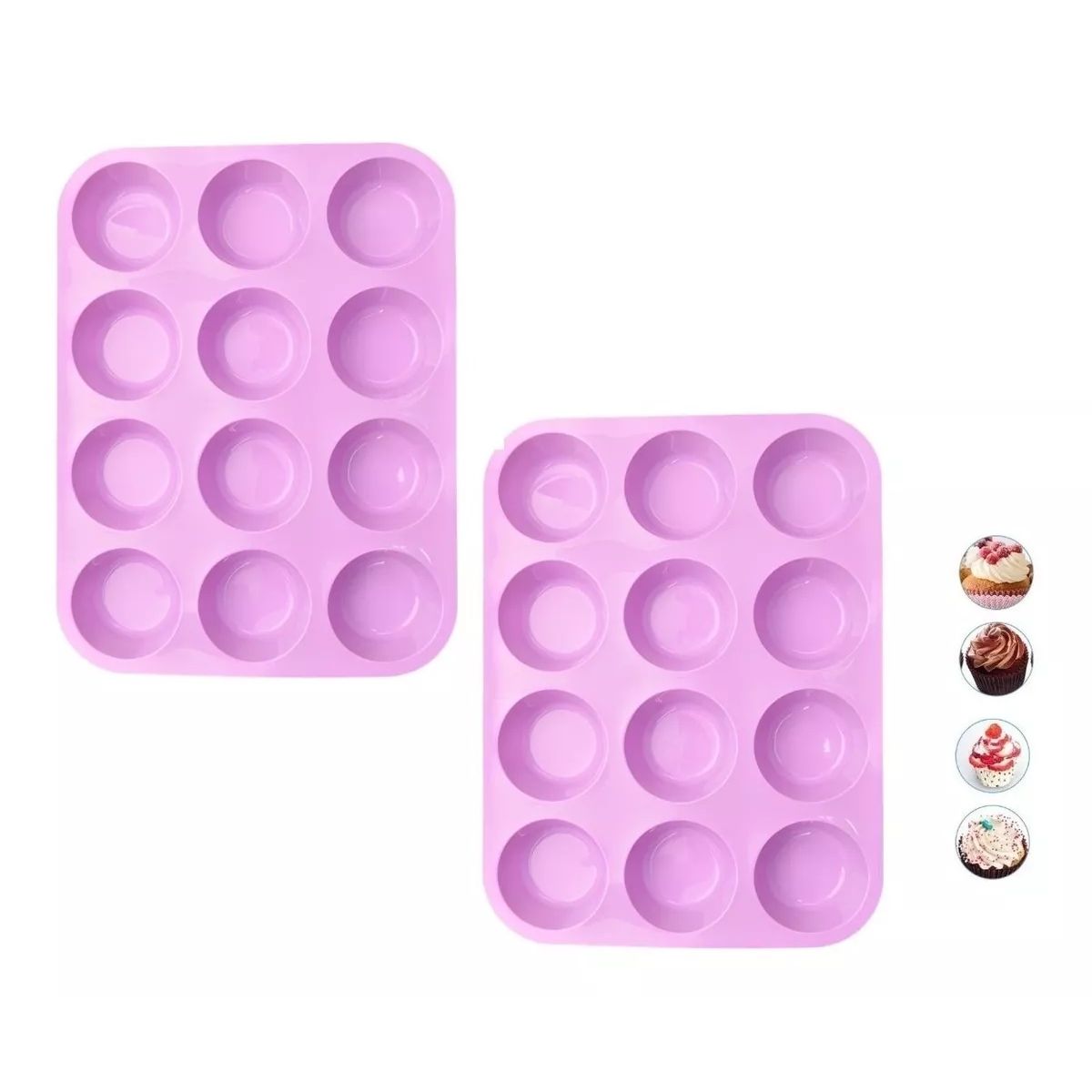 GENERICO - Pack X2 Molde Cupcakes Molde 12 Magdalena Molde Muffin 12