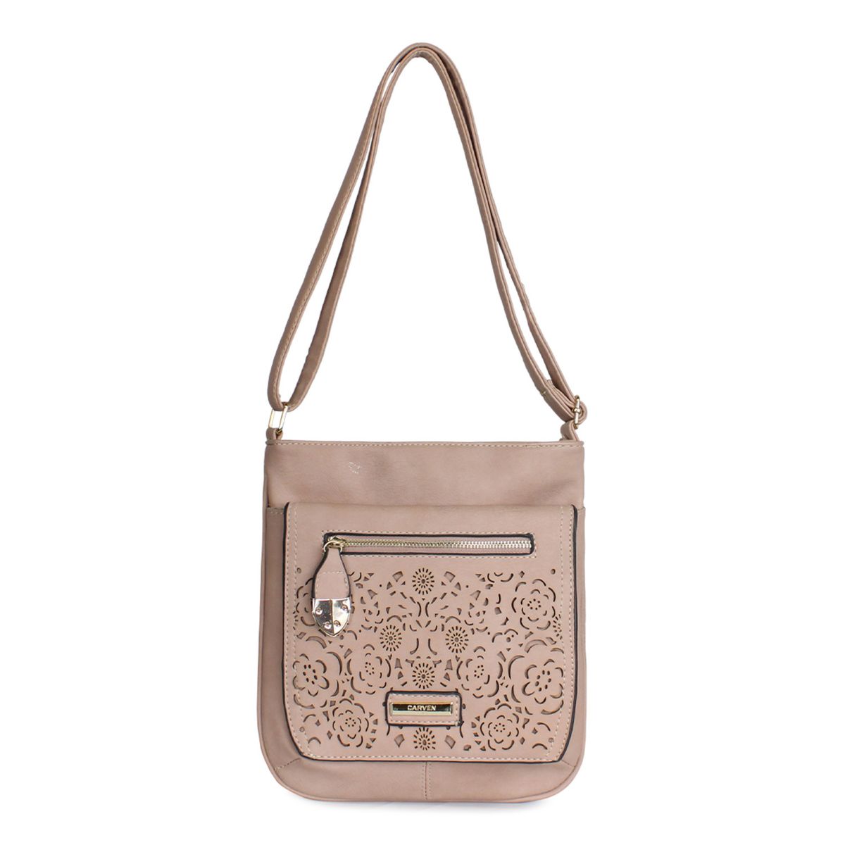 CARVEN - Cartera Flower rosado palo Carven Paris