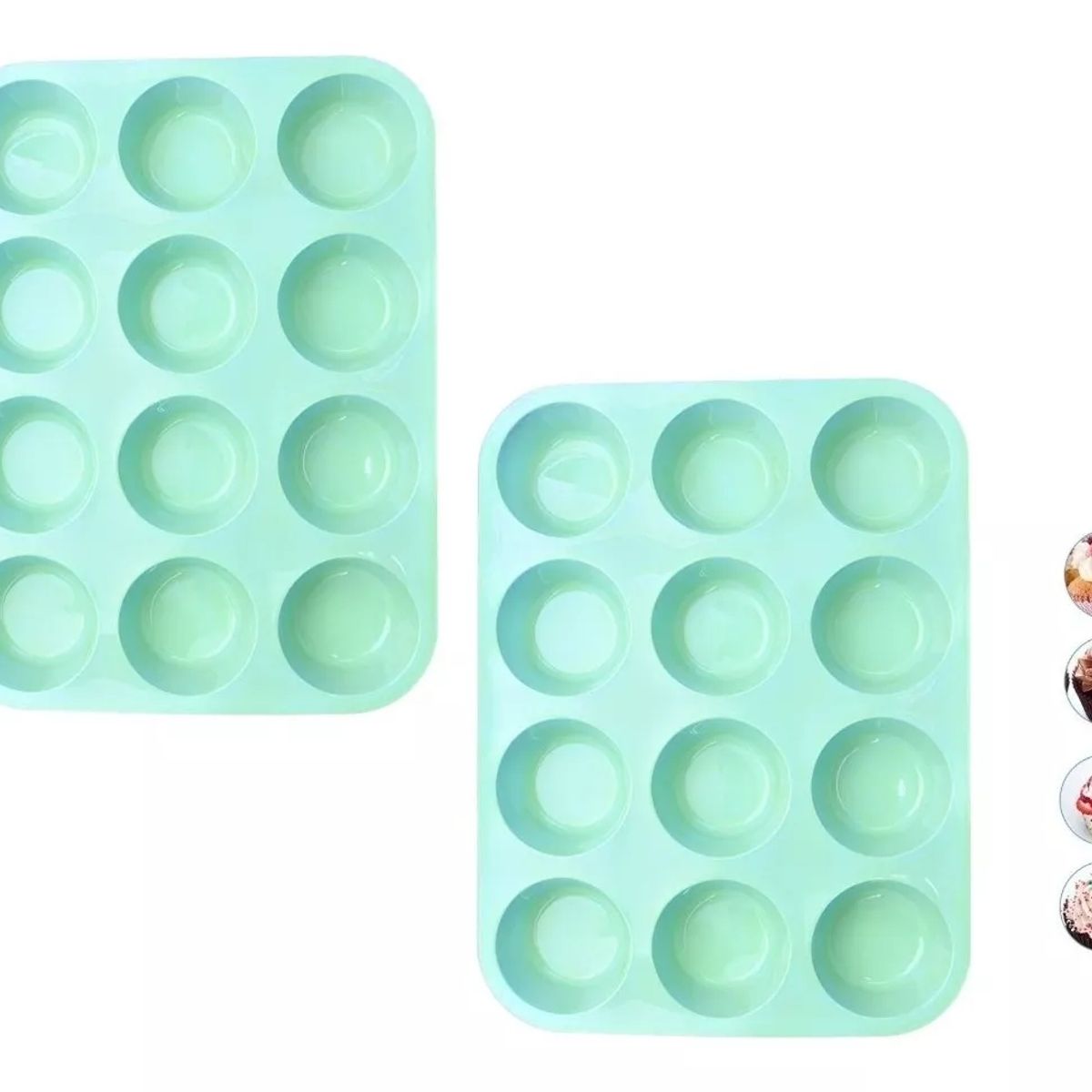 GENERICO - Pack X2 Molde Cupcakes Molde 12 Magdalena Molde Muffin 12