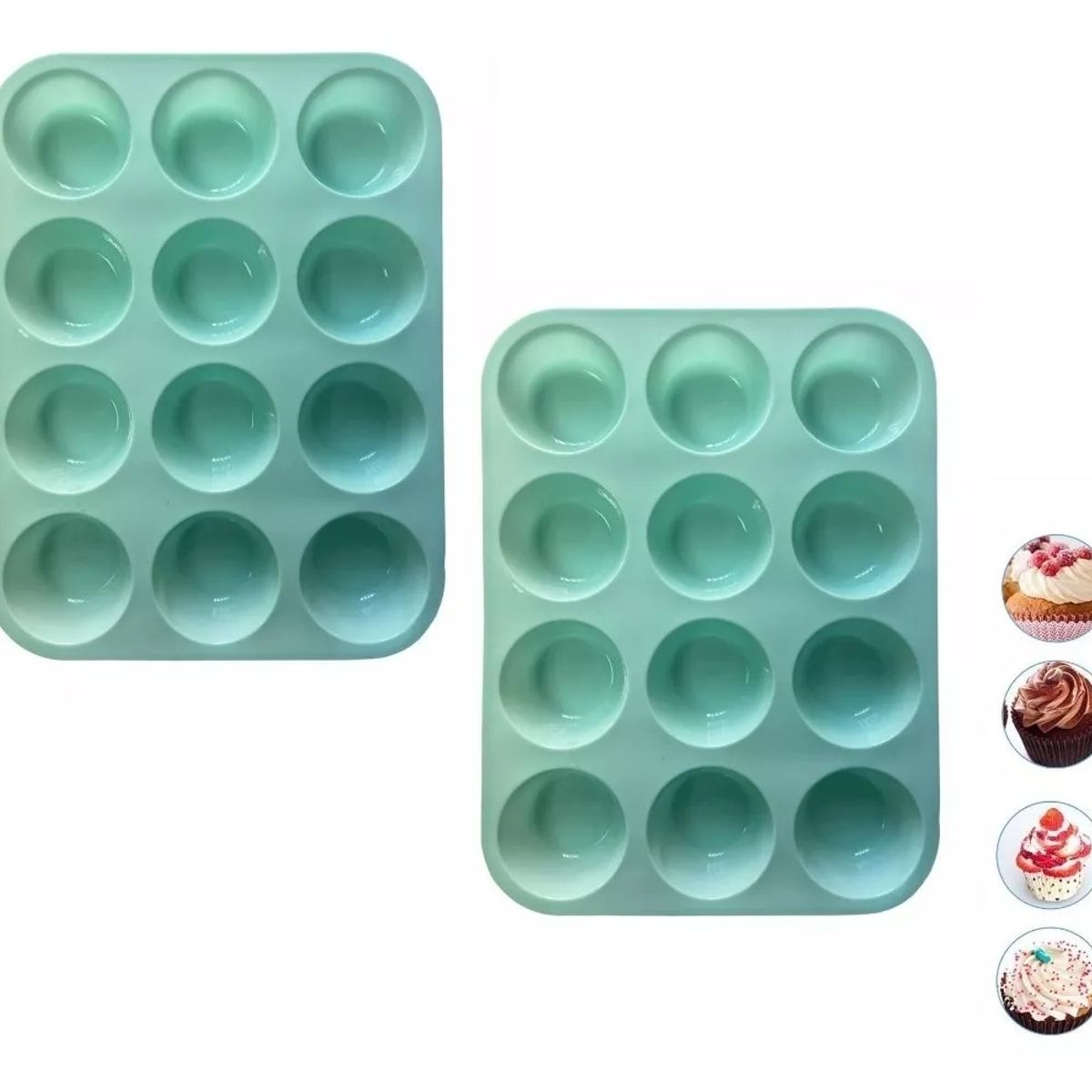 GENERICO - Pack X2 Molde Cupcakes Molde 12 Magdalena Molde Muffin 12