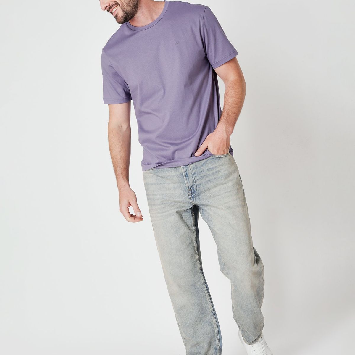 CALVIN KLEIN - Polera Smooth  Morado Calvin Klein