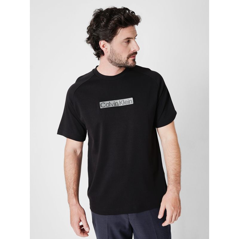 CALVIN KLEIN - Polera 3D Logo Patch  Negro Calvin Klein
