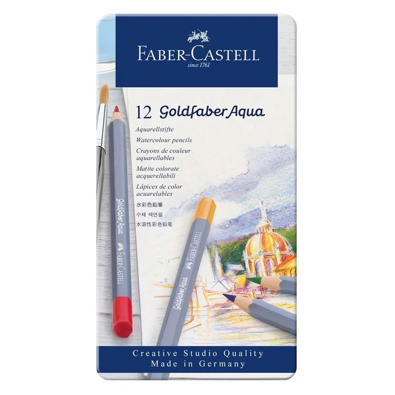 FABER-CASTELL - Lápices Acuarelables Faber-Castell Goldfaber Aqua 12 Colores