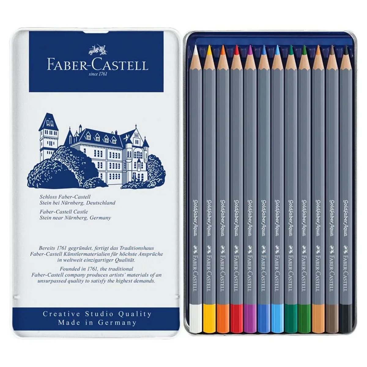 FABER-CASTELL - Lápices Acuarelables Faber-Castell Goldfaber Aqua 12 Colores